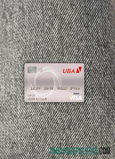 Camarões UBA Bank Visa Cartão de Débito Photolook Front exemplo